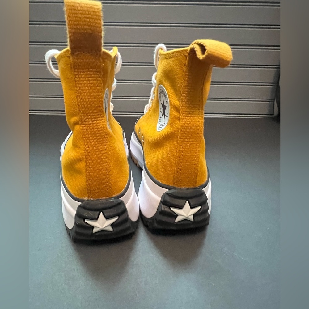 Converse Platform Run Star Hike High Top Sneakers - Mustard Yellow White - Picture 6 of 10